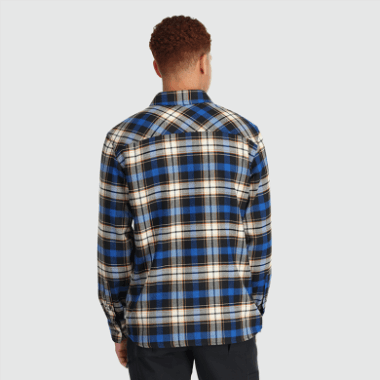 Outdoor Research Men's Feedback Flannel Shirt Classic Blue Plaid