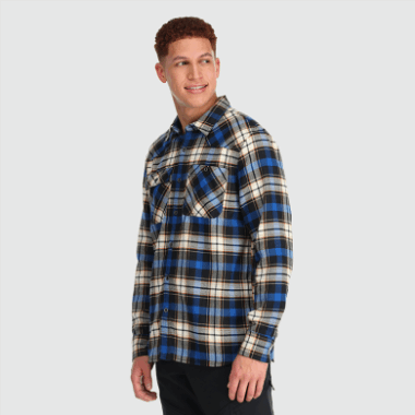 Outdoor Research Men's Feedback Flannel Shirt Classic Blue Plaid