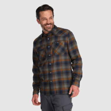 Outdoor Research Men's Feedback Flannel Shirt Loden Plaid