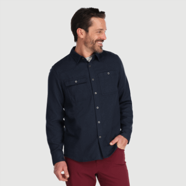 Outdoor Research Men's Feedback Flannel Shirt Naval Blue