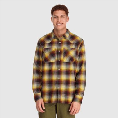 Outdoor Research Men's Feedback Flannel Shirt Sand Plaid