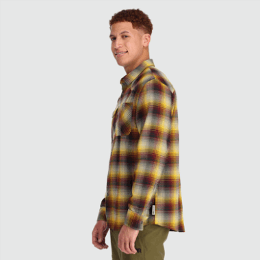 Outdoor Research Men's Feedback Flannel Shirt Sand Plaid