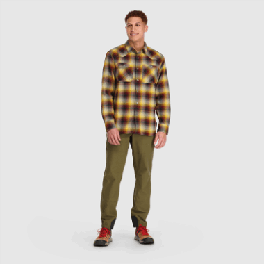 Outdoor Research Men's Feedback Flannel Shirt Sand Plaid