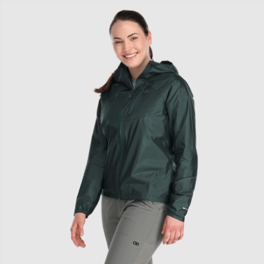 Outdoor Research Women's Helium Rain Jacket Treeline