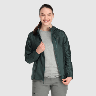 Outdoor Research Women's Helium Rain Jacket Treeline
