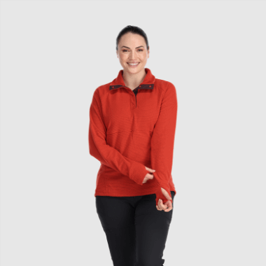 Outdoor Research Women's Trail Mix Snap Pullover Cranberry
