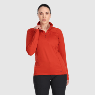 Outdoor Research Women's Vigor Half Zip-Plus Cranberry