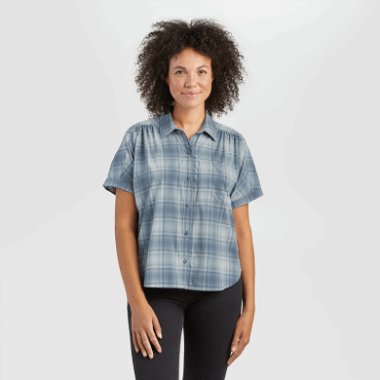 Outdoor Research Women's Astroman S/S Sun Shirt Nimbus Plaid