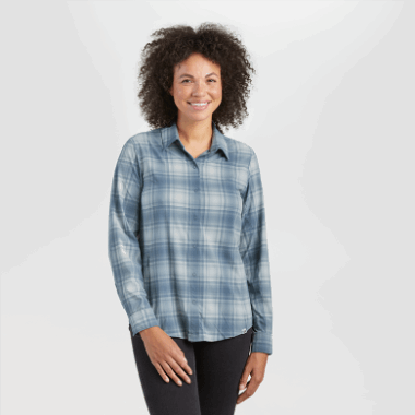 Outdoor Research Women's Astroman L/S Sun Shirt Nimbus Plaid