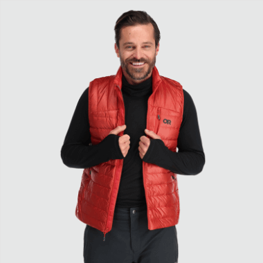 Outdoor Research Men's Helium Down Vest Cranberry