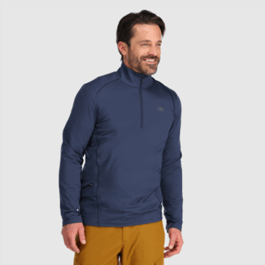 Outdoor Research Men's Baritone Quarter Zip Naval Blue