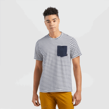 Outdoor Research New Men's Terra S/S Tee Naval Blue Stripe