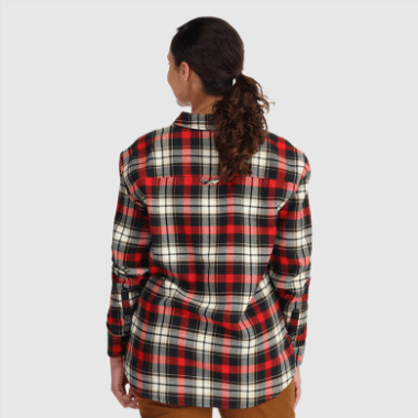 Outdoor Research Women's Feedback Flannel Shirt Cranberry Plaid