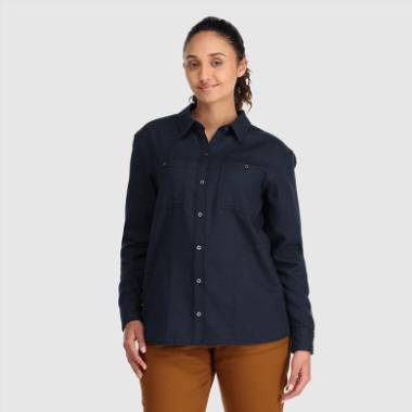 Outdoor Research Women's Feedback Flannel Shirt Naval Blue