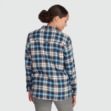 Outdoor Research Women's Feedback Flannel Shirt Mineral Plaid