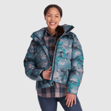 Outdoor Research Women's Coldfront Down Jacket Nimbus Watercolor
