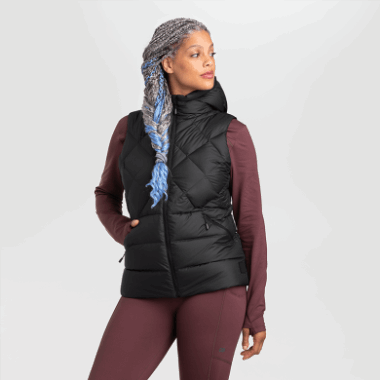 Outdoor Research Women's Coldfront Hooded Down Vest Black