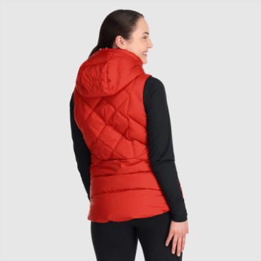 Outdoor Research Women's Coldfront Hooded Down Vest Cranberry