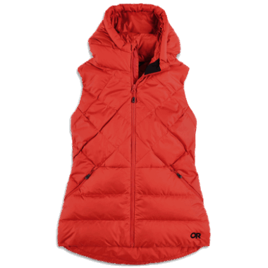 Outdoor Research Women's Coldfront Hooded Down Vest Cranberry