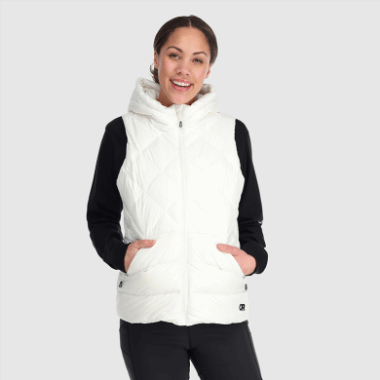 Outdoor Research Women's Coldfront Hooded Down Vest Snow