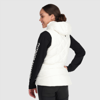 Outdoor Research Women's Coldfront Hooded Down Vest Snow