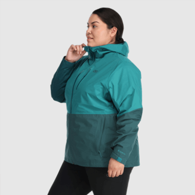 Outdoor Research Women's Aspire Ii Gore-Tex® Plus Size Rain Jacket Deep Lake/Treeline