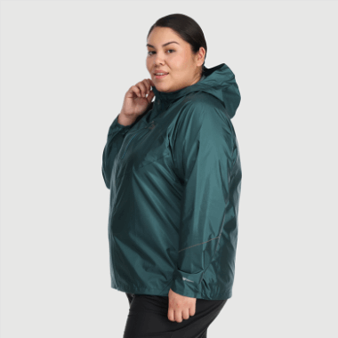 Outdoor Research Women's Helium Rain Plus Size Jacket Treeline