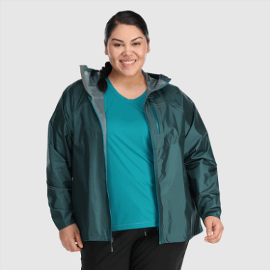 Outdoor Research Women's Helium Rain Plus Size Jacket Treeline