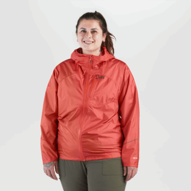Outdoor Research Women's Helium Rain Plus Size Jacket Sunset
