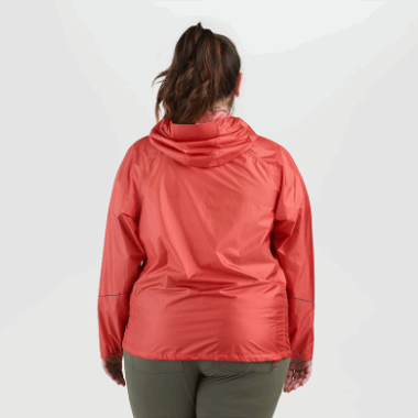 Outdoor Research Women's Helium Rain Plus Size Jacket Sunset