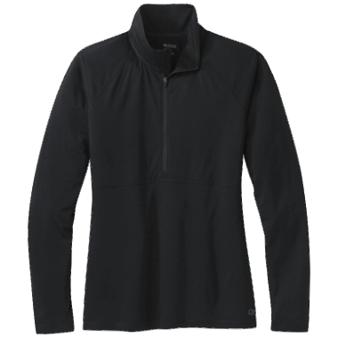 Outdoor Research Women's Alpine Onset Merino Half Zip Black
