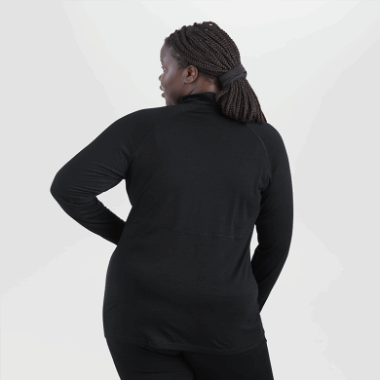 Outdoor Research Women's Alpine Onset Merino Half Zip Black