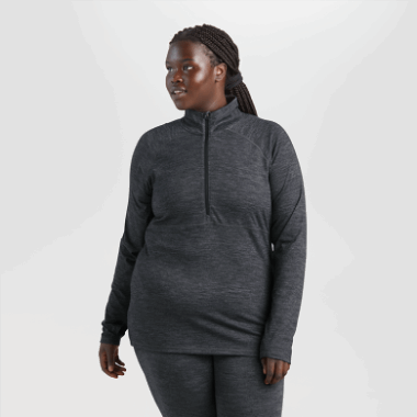 Outdoor Research Women's Alpine Onset Merino Half Zip Charcoal Heather