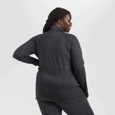 Outdoor Research Women's Alpine Onset Merino Half Zip Charcoal Heather