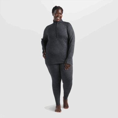 Outdoor Research Women's Alpine Onset Merino Half Zip Charcoal Heather