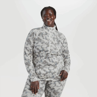 Outdoor Research Women's Alpine Onset Merino Half Zip Snow Camo