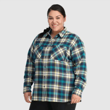 Outdoor Research Women's Feedback Flannel Shirt-Plus Cranberry Plaid