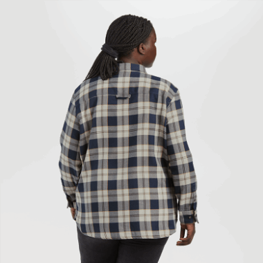 Outdoor Research Women's Feedback Flannel Shirt - Solid Sand Plaid