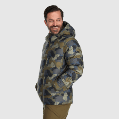 Outdoor Research Men's Coldfront Down Hoodie Loden Camo