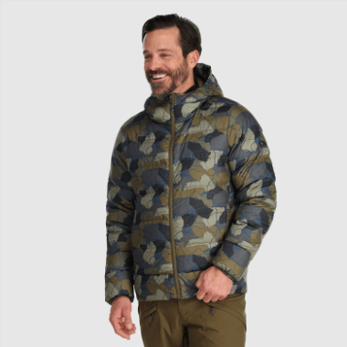 Outdoor Research Men's Coldfront Down Hoodie Loden Camo