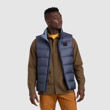 Outdoor Research Men's Coldfront Down Vest Naval Blue