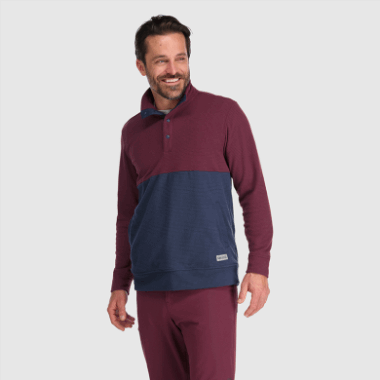Outdoor Research Men's Trail Mix Snap Pullover Ii Kalamata/Naval Blue