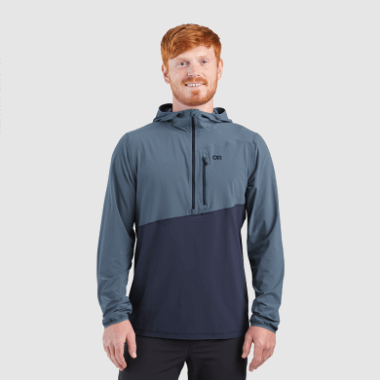 Outdoor Research Men's Astroman Sun Hoodie Nimbus/Naval Blue