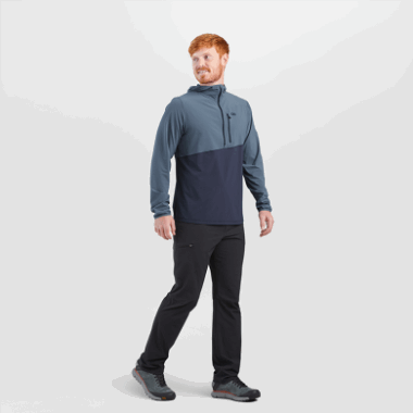Outdoor Research Men's Astroman Sun Hoodie Nimbus/Naval Blue