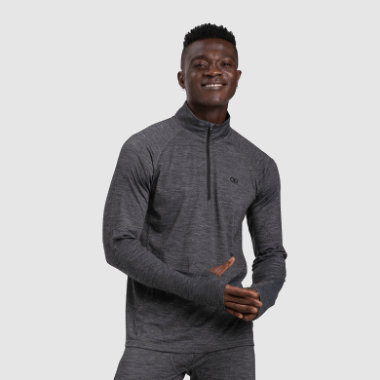 Outdoor Research Men's Alpine Onset Merino Quarter Zip Charcoal Heather
