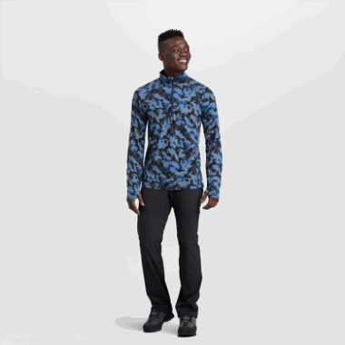 Outdoor Research Men's Alpine Onset Merino Quarter Zip Naval Blue Camo