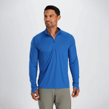 Outdoor Research Men's Echo Quarter Zip Classic Blue