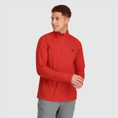 Outdoor Research Men's Echo Quarter Zip Cranberry