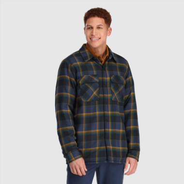 Outdoor Research Men's Feedback Shirt Jacket Naval Blue Plaid