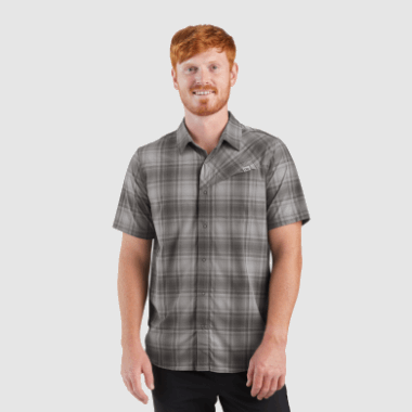 Outdoor Research Men's Astroman S/S Sun Shirt Fatigue Plaid